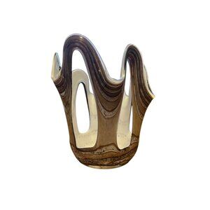 Zorza Art Glass Bowl Hand Made‎ Stretched In Poland Amazing Bowl 7.5”T 6”W